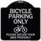 Signmission Bicycle Parking Please Secure Your Bike Properly Heavy-Gauge Aluminum Sign, 18" x 18", BS-1818-24319 A-DES-BS-1818-24319 - alternate 1